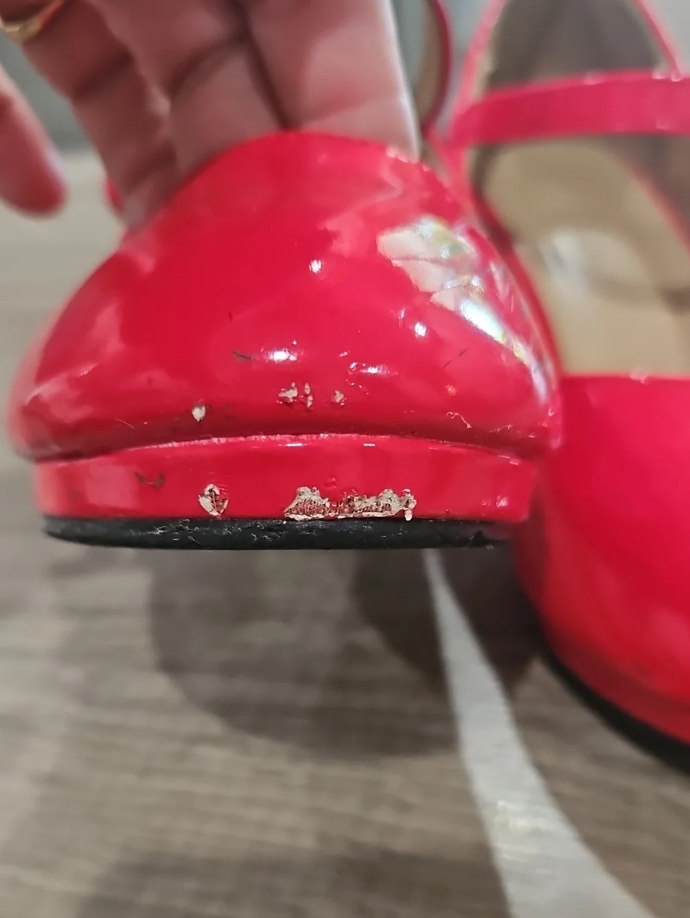 Link Girls Red Patent Mary Jane Heels with Bow Accent size 1